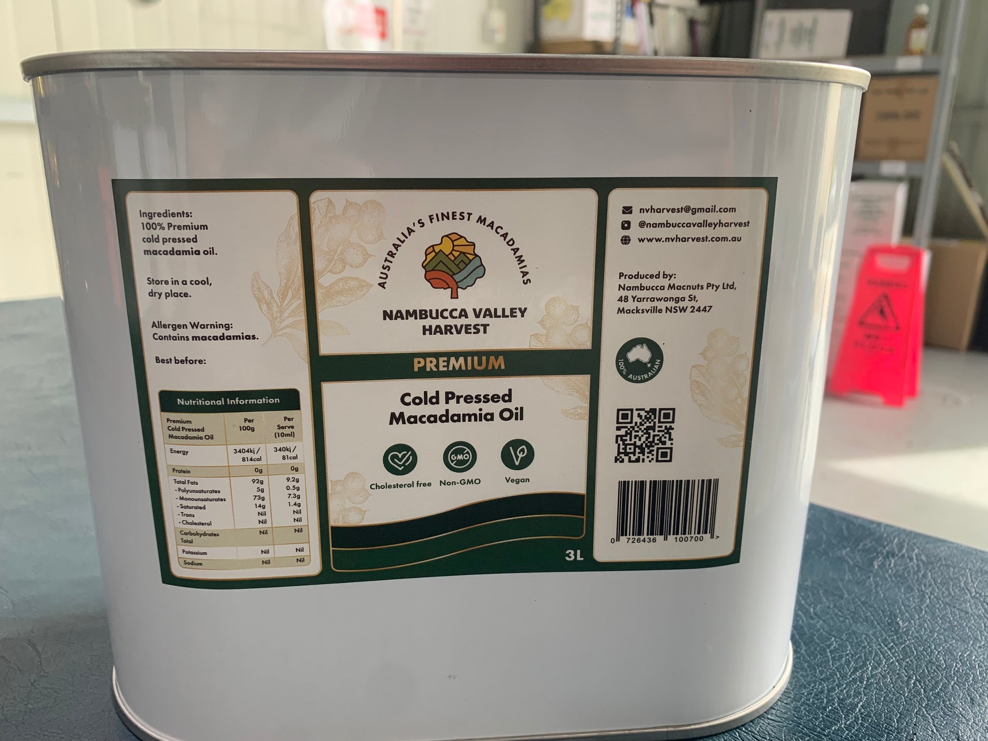 Premium Cold Pressed Macadamia Oil 3 Litres - Macnuts