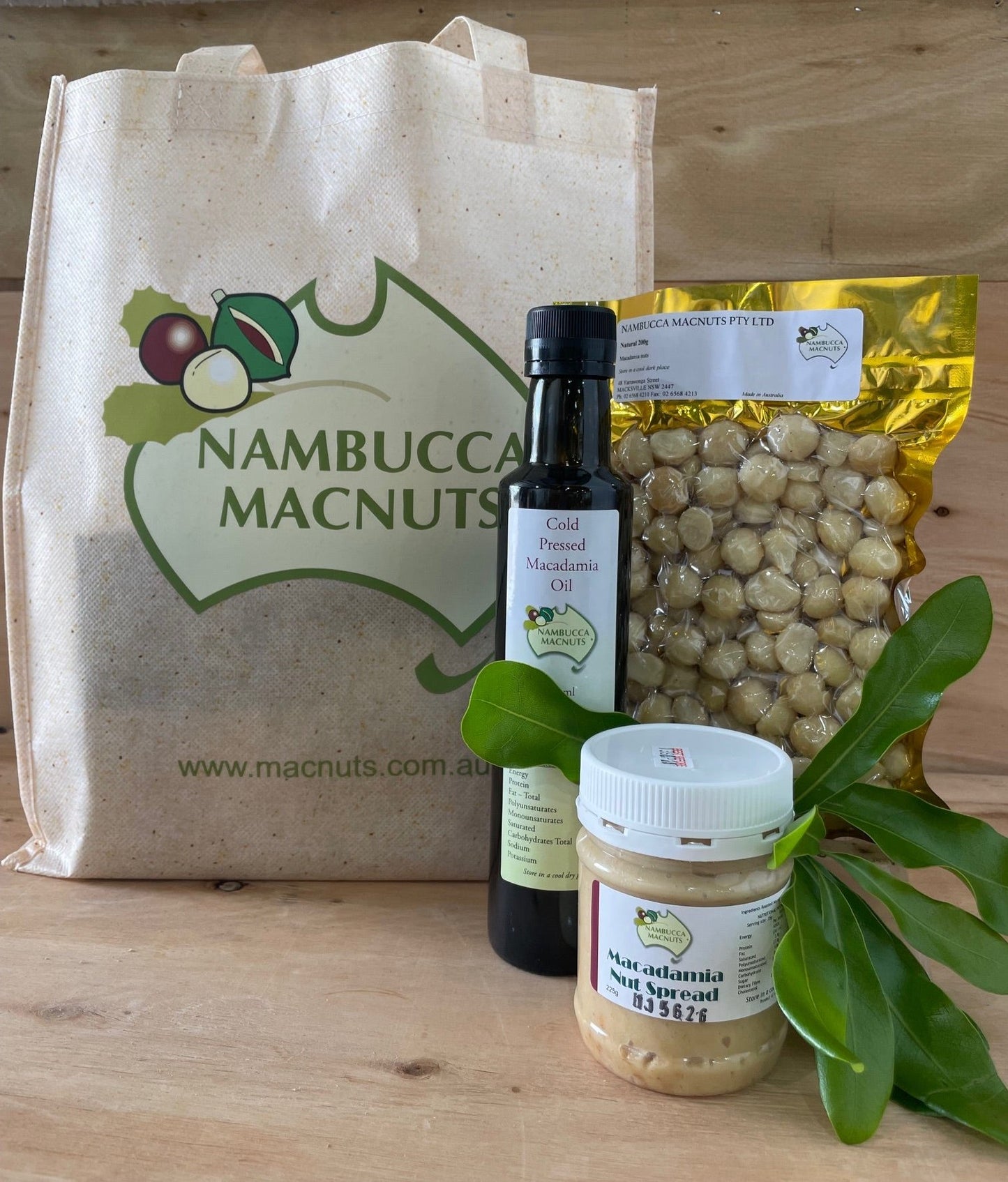 Macadamias: nuts, moil and butter.
