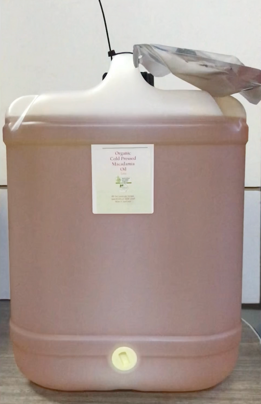 Organic Cold Pressed Macadamia Oil 20L Drum ( with tap) BULK - Macnuts