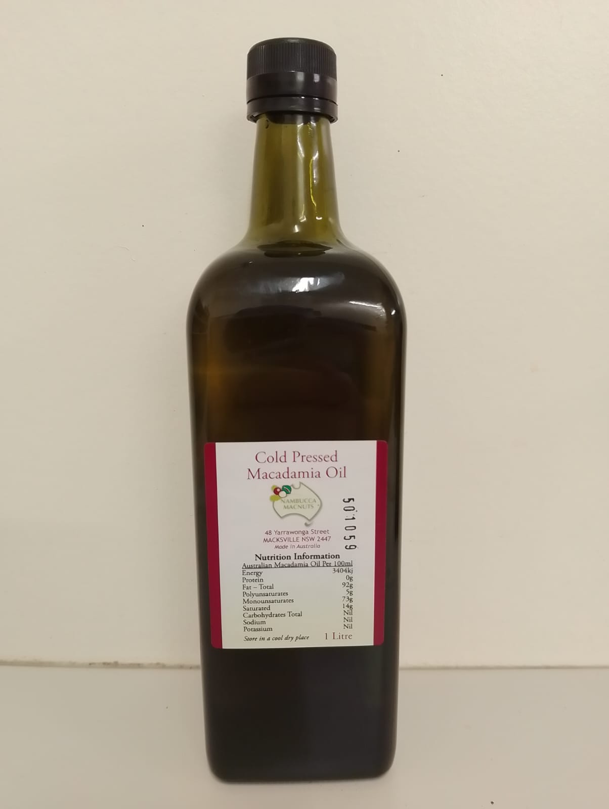 Cold Pressed Premium Macadamia Oil 1 Litre