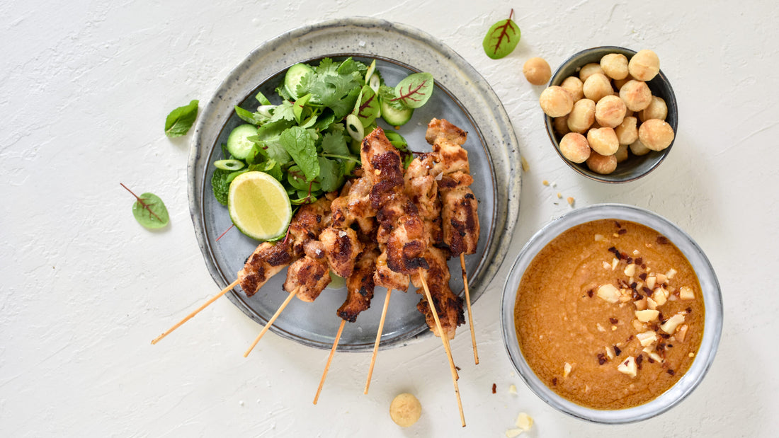 satay sauce made with macadamia butter