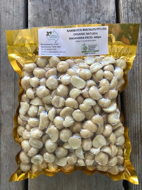 Organic Natural Raw Macadamia Nuts 400 grams.