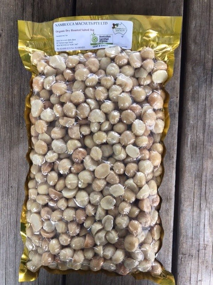 Organic Dry Roasted & Salted Macadamias - Macnuts