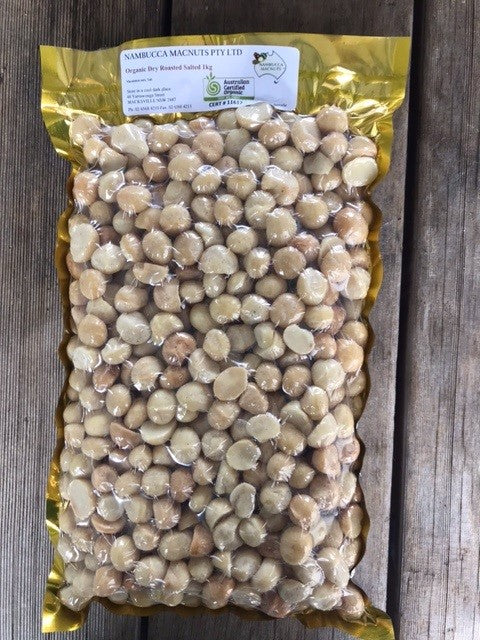 Organic Dry Roasted & Salted Macadamias