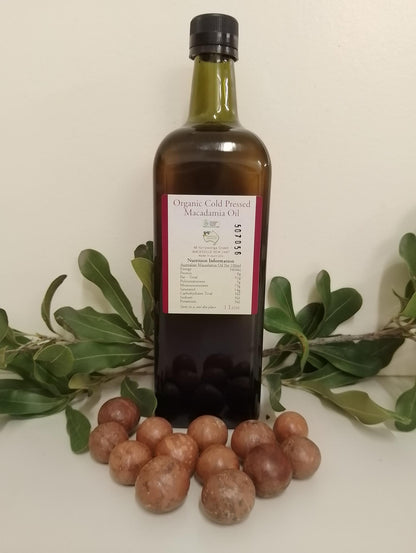 Organic Cold Pressed Macadamia Oil 1 Litre